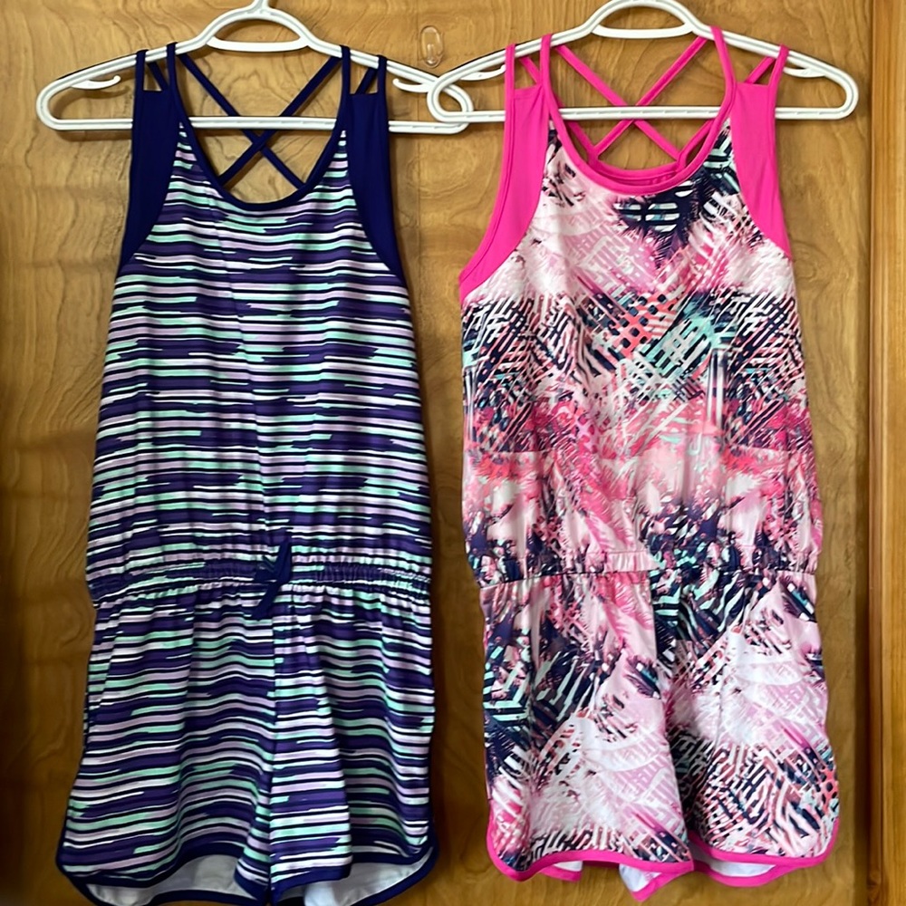 Set of (2) Girls sz xxl/18 athletic 1 piece jumpers